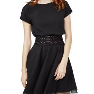 Maje Rodene Belted Black Dress Perfect Condition